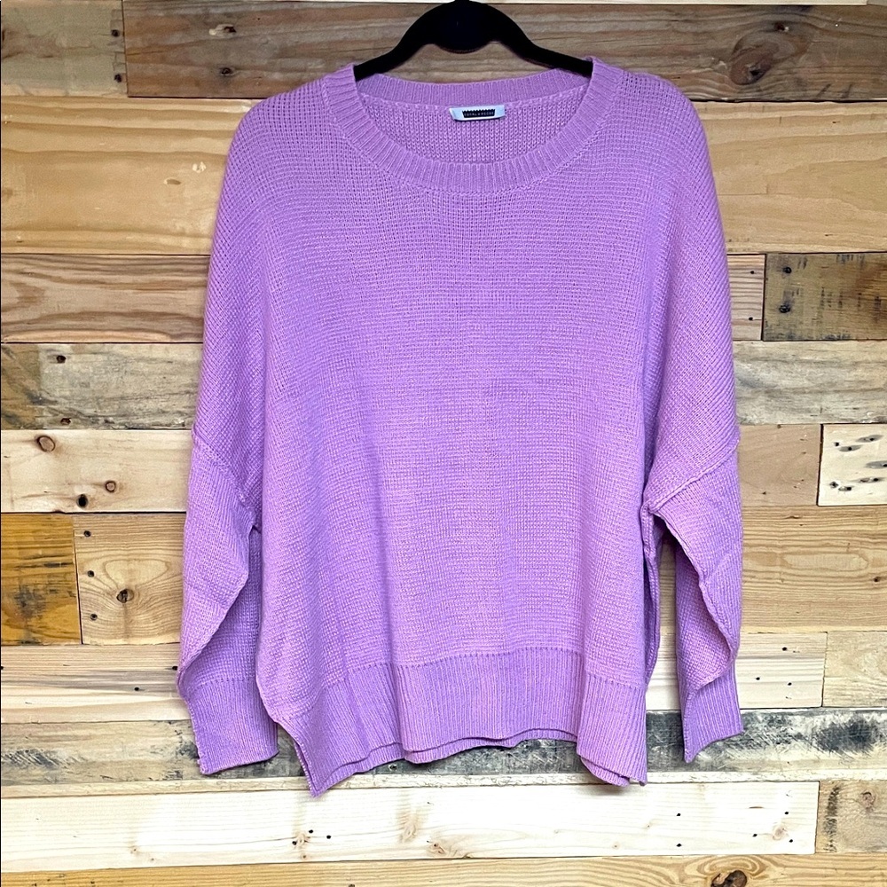 Royal + Reece size Medium Lavender Crewneck Oversized Soft Raw Stitch Sweater